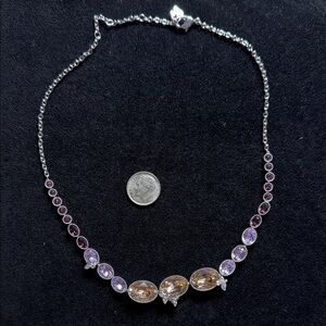 Swarovski Purple and Champagne Crystal Necklace